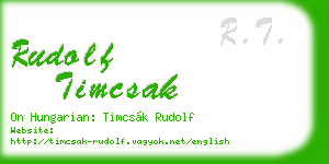 rudolf timcsak business card